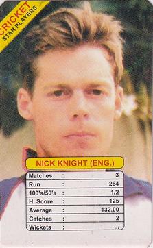 1998 Universal Cricket Star Players Trump Game #NNO Nick Knight Front