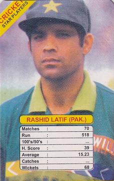 1998 Universal Cricket Star Players Trump Game #NNO Rashid Latif Front