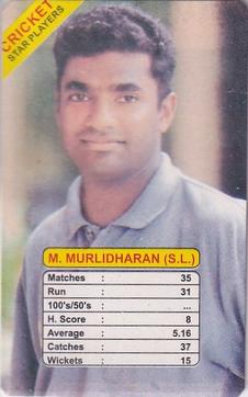 1998 Universal Cricket Star Players Trump Game #NNO Muttiah Muralitharan Front