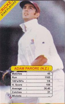 1998 Universal Cricket Star Players Trump Game #NNO Adam Parore Front
