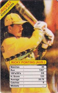 1998 Universal Cricket Star Players Trump Game #NNO Ricky Ponting Front