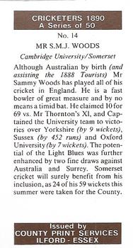 1989 County Print Services Cricketers 1890 #14 Sammy Woods Back