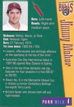2000-01 Pura Milk Queensland Bulls #NNO Jimmy Maher Back