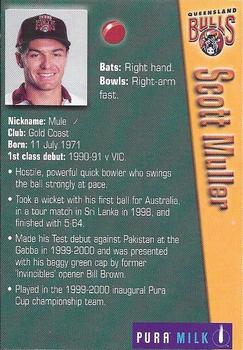 2000-01 Pura Milk Queensland Bulls #NNO Scott Muller Back