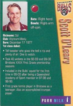2000-01 Pura Milk Queensland Bulls #NNO Scott O'Leary Back