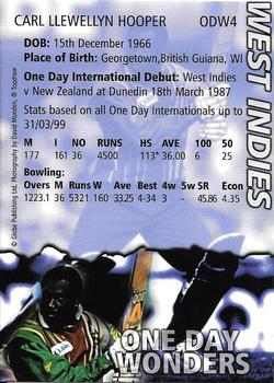 1999 Topdraw Cricketers One Day Wonders/One Day Masters #ODW4 Carl Hooper Back