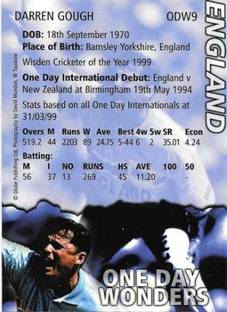 1999 Topdraw Cricketers One Day Wonders/One Day Masters #ODW9 Darren Gough Back