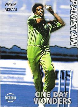 1999 Topdraw Cricketers One Day Wonders/One Day Masters #ODW19 Wasim Akram Front