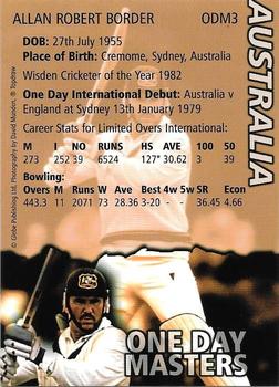 1999 Topdraw Cricketers One Day Wonders/One Day Masters #ODM3 Allan Border Back