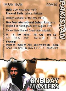 1999 Topdraw Cricketers One Day Wonders/One Day Masters #ODM10 Imran Khan Back