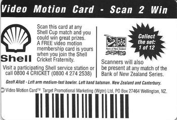 1997-98 Shell New Zealand Cricket Video Motion Cards #1 Geoff Allott Back