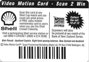 1997-98 Shell New Zealand Cricket Video Motion Cards #10 Blair Pocock Back