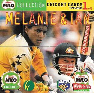 1999-00 Milo Cricket Collection Series 1 #1 Melanie Jones / Ian Healy Front