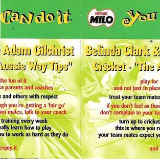 1999-00 Milo Cricket Collection #2 Belinda Clark / Adam Gilchrist Back
