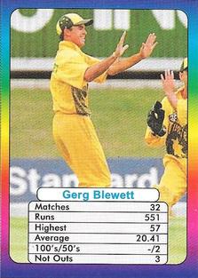 1999 Surana Top Trumps Supertop ODI Cricket Batsmen #NNO Greg Blewett Front