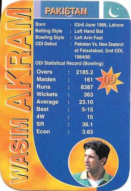 1999 Cricket Is War #NNO Wasim Akram Front