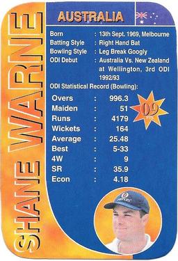 1999 Cricket Is War #NNO Shane Warne Front