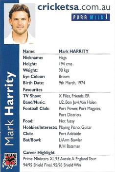 2000-01 South Australia Redbacks #NNO Mark Harrity Back