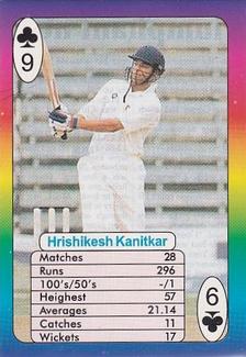 1999 Surana Supertop Trump Game Cricket Series 1 #9♣ Hrishikesh Kanitkar Front