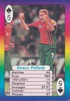 1999 Surana Supertop Trump Game Cricket Series 2 #5♠ Shaun Pollock Front