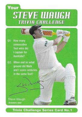 2004-05 Australian Cricket Board Trivia Challenge #1 Steve Waugh Front