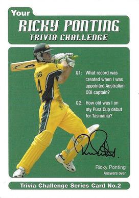 2004-05 Australian Cricket Board Trivia Challenge #2 Ricky Ponting Front