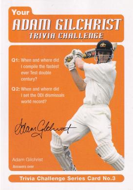 2004-05 Australian Cricket Board Trivia Challenge #3 Adam Gilchrist Front