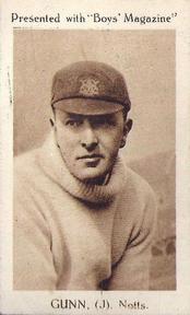 1922 Boys' Magazine Cricketers #NNO John Gunn Front