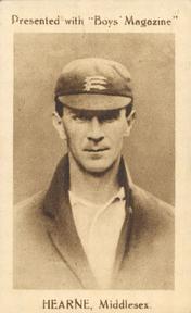 1922 Boys' Magazine Cricketers #NNO John Hearne Front