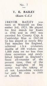 1958 National Spastics Society Famous County Cricketers #7 Trevor Bailey Back