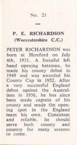 1958 National Spastics Society Famous County Cricketers #21 Peter Richardson Back