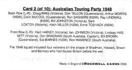 2006 Rockwell The 1948 Australians (Tobacco Size) #2 Australian Touring Party 1948 Back