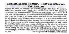 2006 Rockwell The 1948 Australians (Tobacco Size) #5 First Test Match,Trent Bridge,Nottingham Back