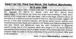 2006 Rockwell The 1948 Australians (Tobacco Size) #7 Third Test Match,Old Trafford,Manchester Back