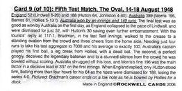 2006 Rockwell The 1948 Australians (Tobacco Size) #9 Fifth Test Match,The Oval Back