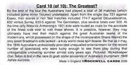 2006 Rockwell The 1948 Australians (Tobacco Size) #10 The Greatest? Back
