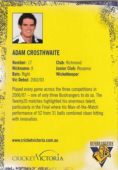 2007-08 Cricket Victoria #NNO Adam Crosthwaite Back