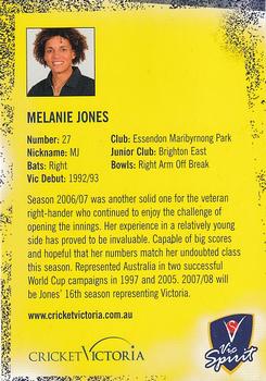 2007-08 Cricket Victoria #NNO Melanie Jones Back