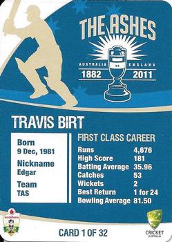 2010-11 Cricket Australia The Ashes 1882-2011 #1 Travis Birt Back