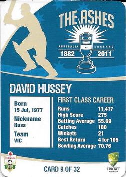 2010-11 Cricket Australia The Ashes 1882-2011 #9 David Hussey Back