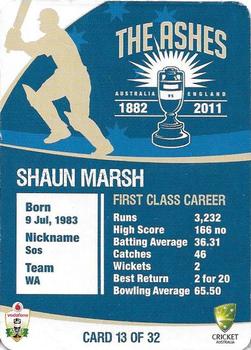 2010-11 Cricket Australia The Ashes 1882-2011 #13 Shaun Marsh Back