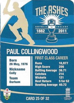 2010-11 Cricket Australia The Ashes 1882-2011 #25 Paul Collingwood Back