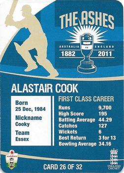 2010-11 Cricket Australia The Ashes 1882-2011 #26 Alastair Cook Back