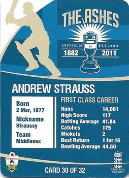 2010-11 Cricket Australia The Ashes 1882-2011 #30 Andrew Strauss Back