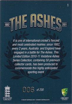 2010-11 Select Cricket The Ashes Limited Release #1 The Ashes Back