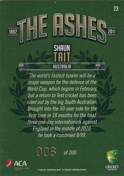 2010-11 Select Cricket The Ashes Limited Release #23 Shaun Tait Back