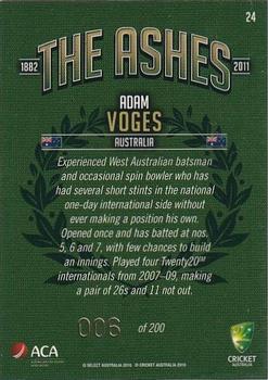 2010-11 Select Cricket The Ashes Limited Release #24 Adam Voges Back