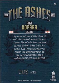 2010-11 Select Cricket The Ashes Limited Release #29 Ravi Bopara Back