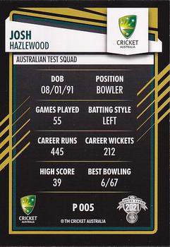 2021-22 TLA Traders Cricket Australia - Silver #P 005 Josh Hazlewood Back