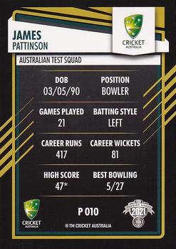 2021-22 TLA Traders Cricket Australia - Silver #P 010 James Pattinson Back
